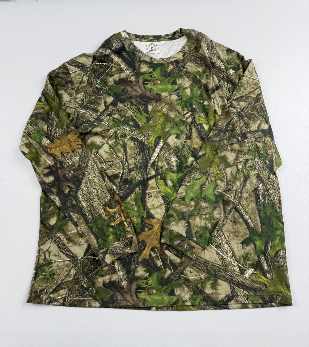 RedHead Shirt Mens 2XL Green Camo Short Sleeve Hunting Tee Tagless Outdoor